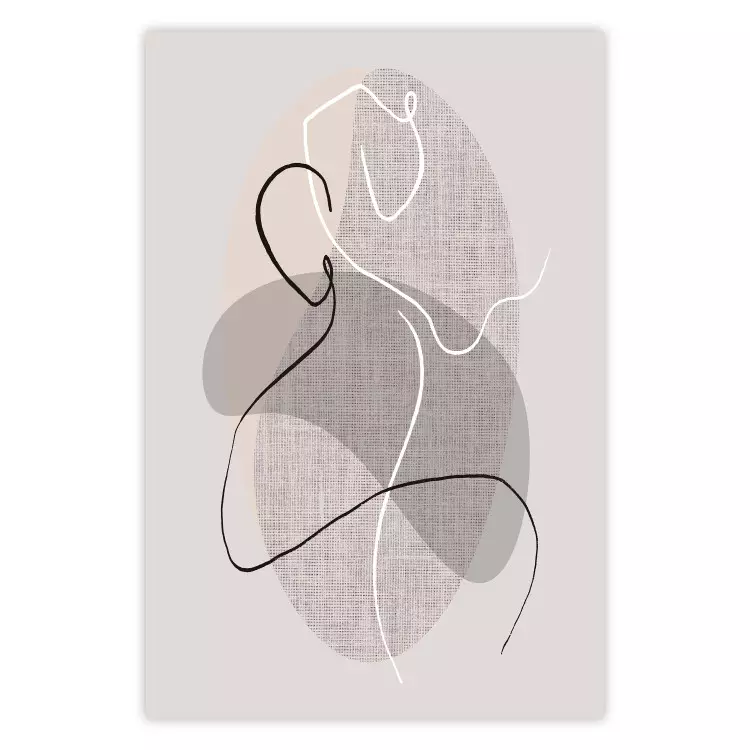 Poster Dance Sensations - abstract line art of silhouettes on light texture