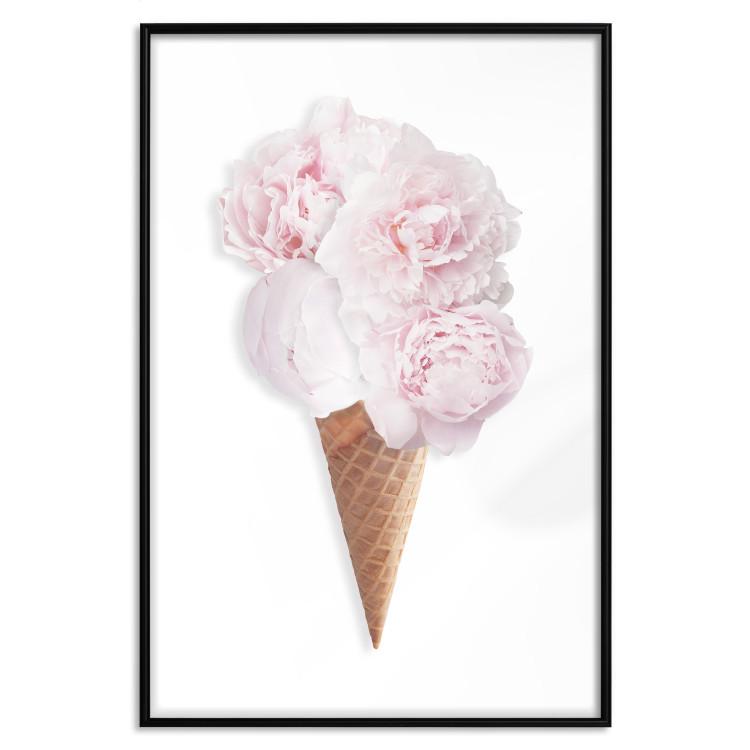 Poster Taste of Flowers - abstract ice cream made of flowers on white background