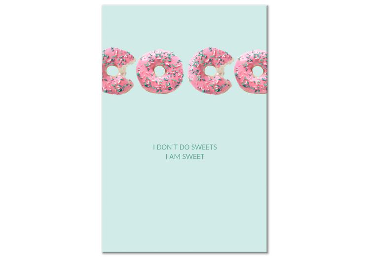 Canvas Green English sign - abstraction with inscription arranged from donuts