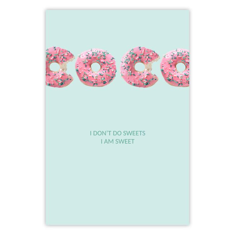 Poster Fashion for Sweets - abstract donut-themed inscription on pastel background