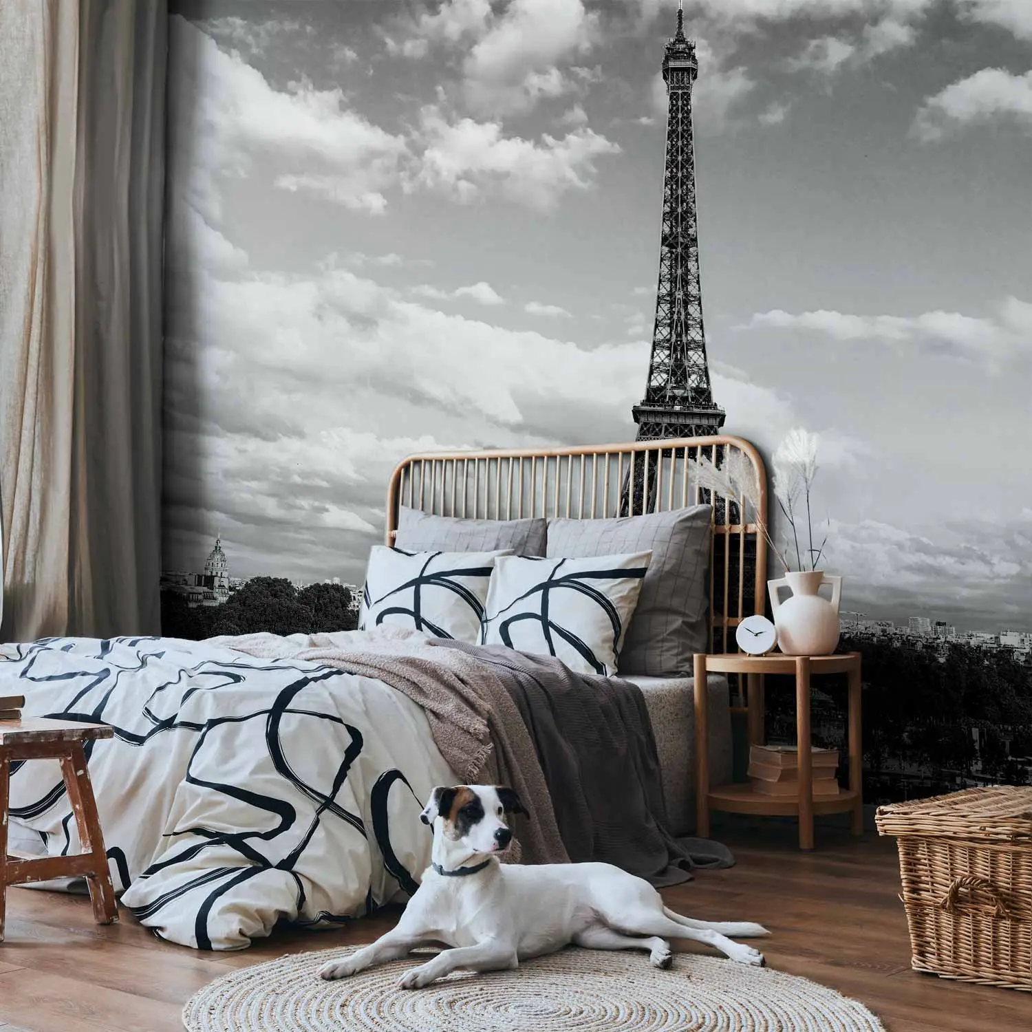 eiffel tower wallpaper black