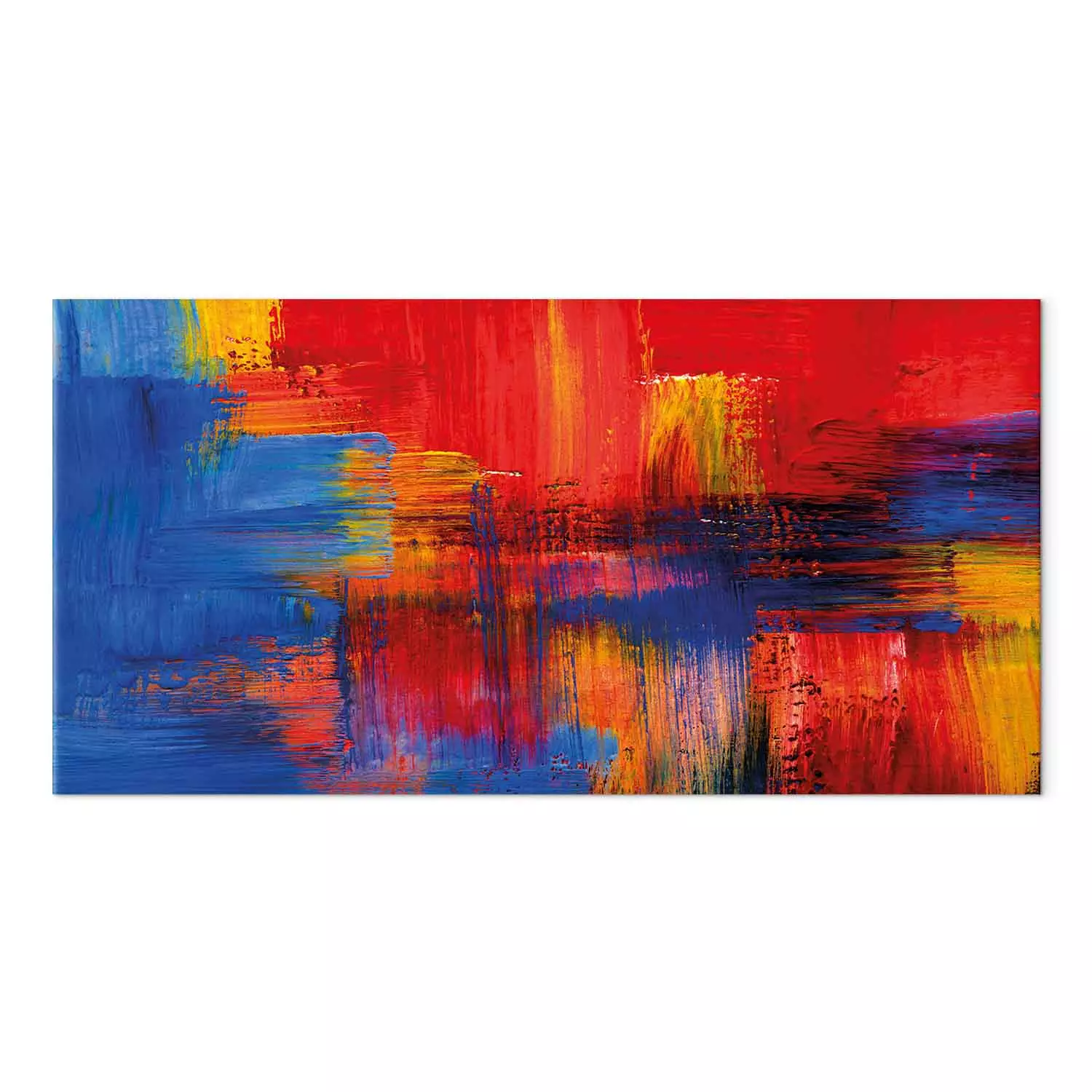 Large canvas print Color of Passion II - Abstraction in Red and Blue Shades
