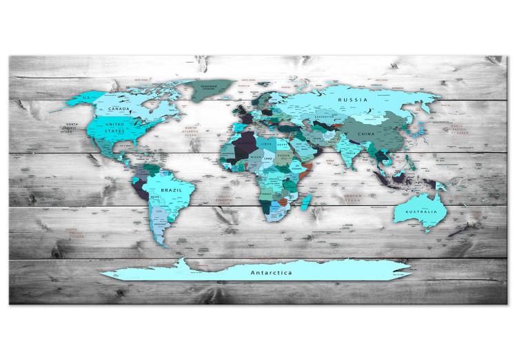 Large canvas print World Map: Blue World II [Large Format]