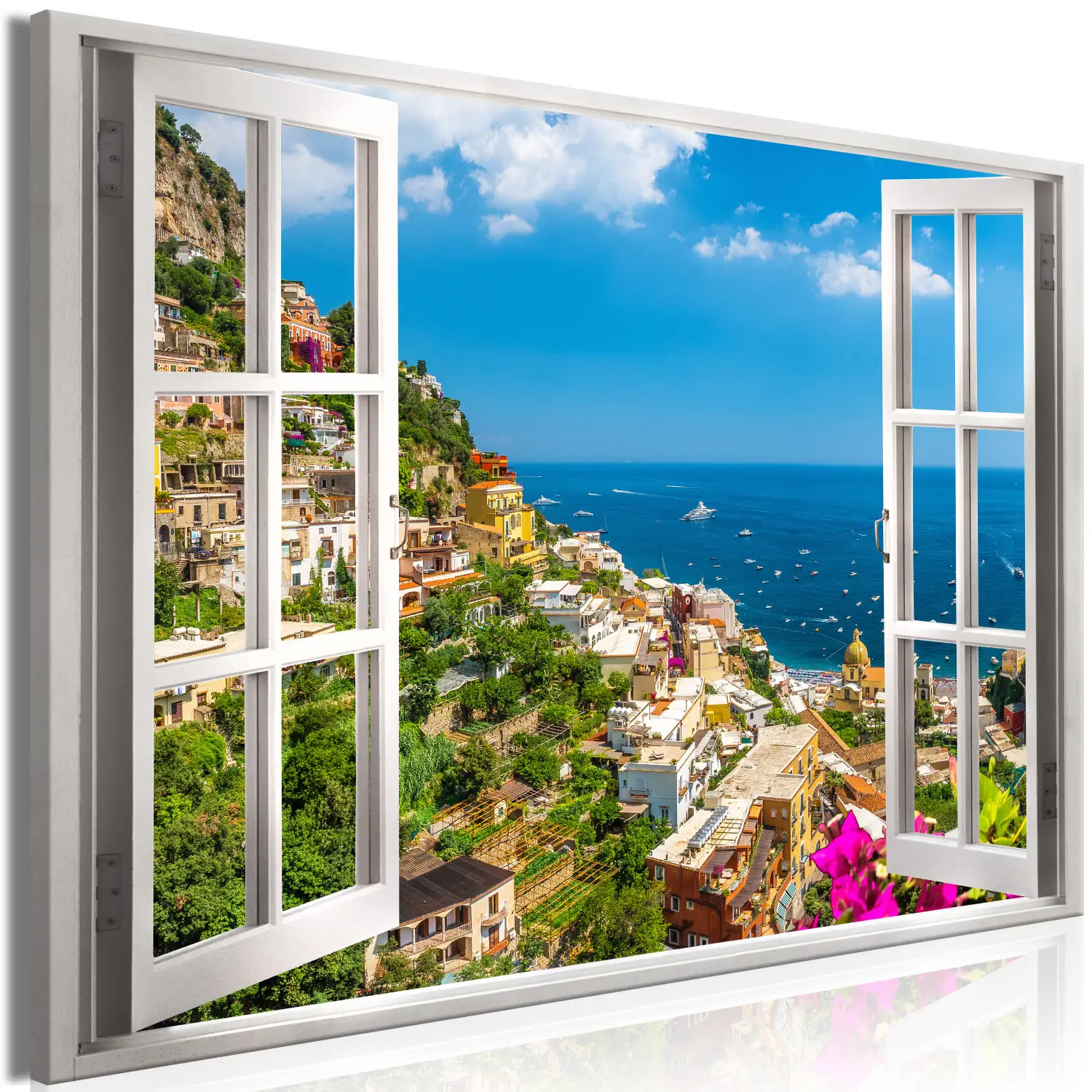 XXL canvas print Positano - Window View of the Mediterranean