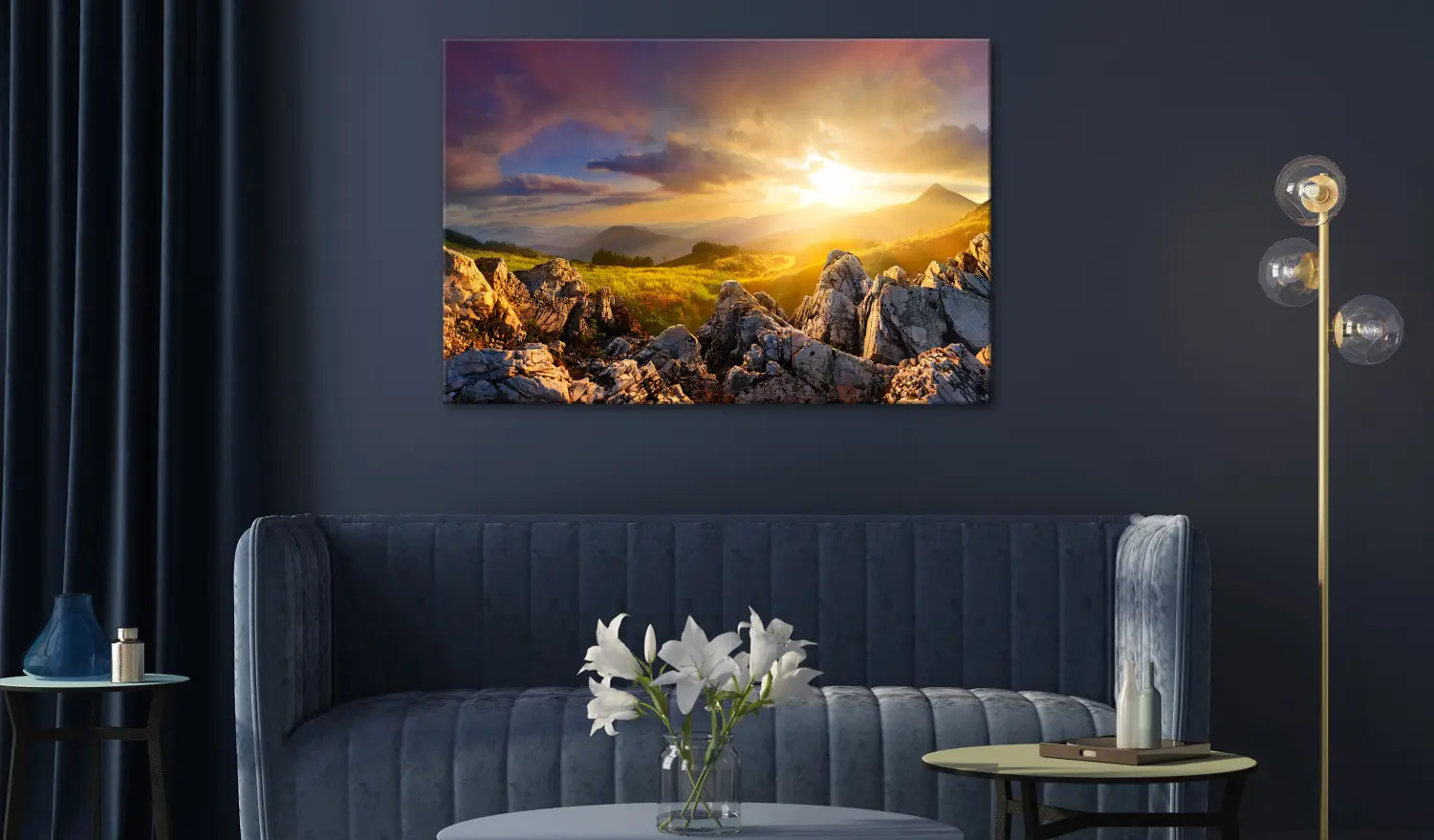 Large XXL print Summer in the Mountains - mountain landscape with