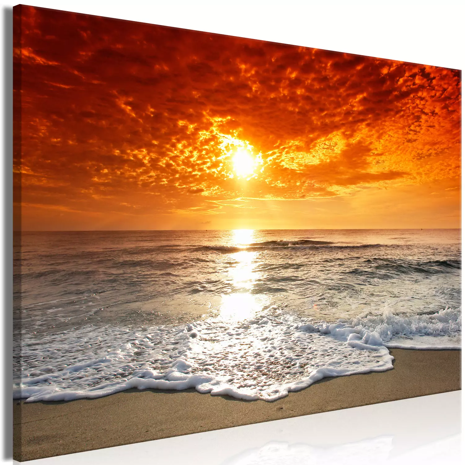 Large canvas print Calm Sea - Seascape with a sandy beach at sunset