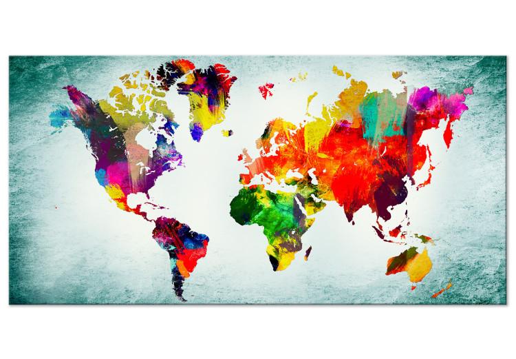 Large canvas print World Map: Green Vignette II [Large Format]