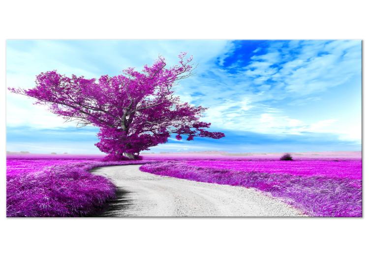 Large canvas print Tree near the Road - Violet II [Large Format]