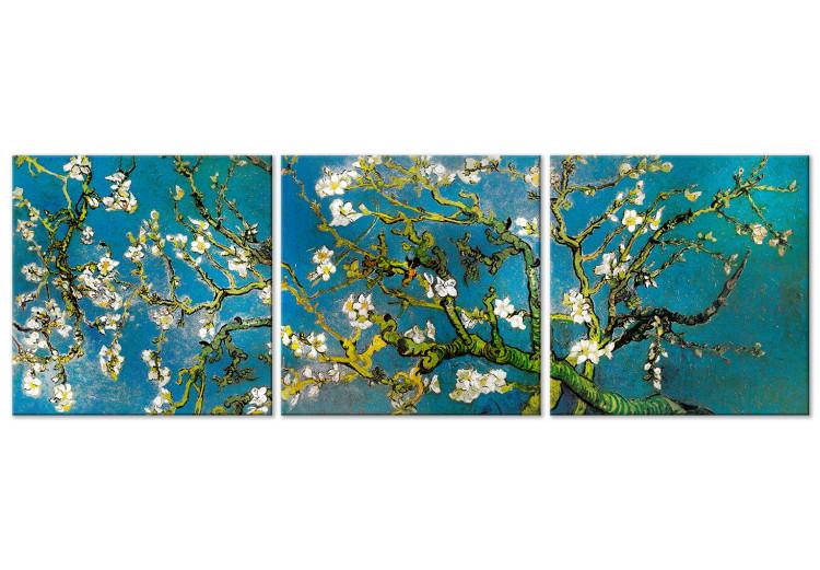 Canvas Blooming Almond Tree (3-part) - twisted tree with white flowers