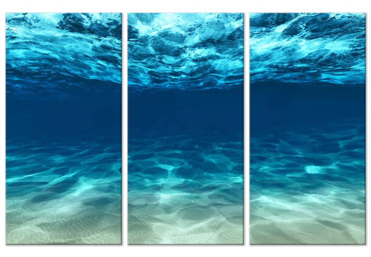 Canvas Ocean Glow (3-part) - underwater marine world landscape