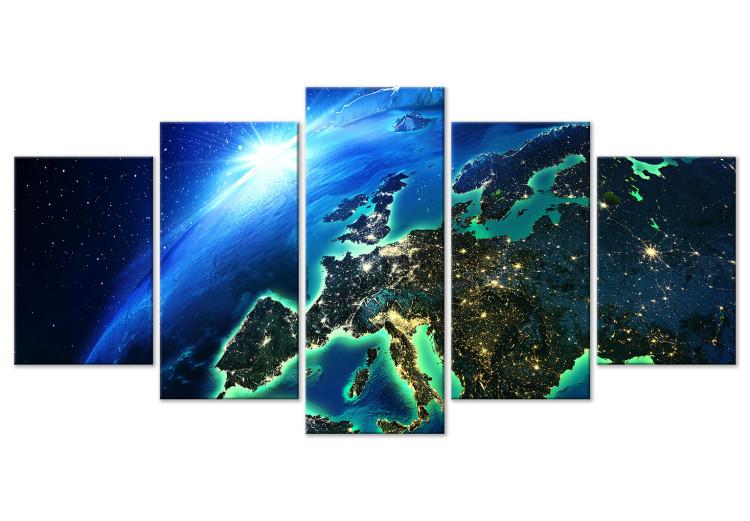 Canvas Blue Planet (5-part) wide - world seen from space