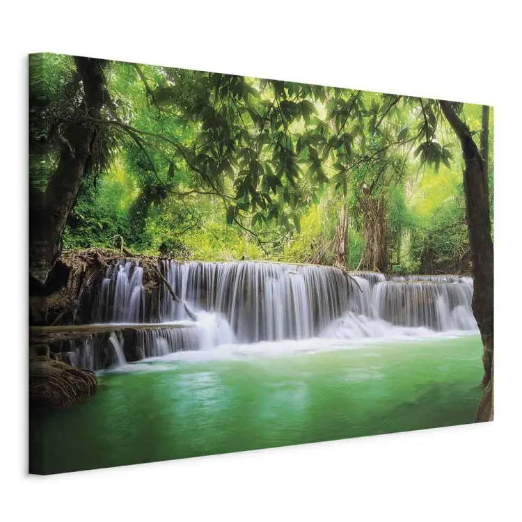 Canvas Print Waterfall in Kanjanaburi wide - landscape of wild