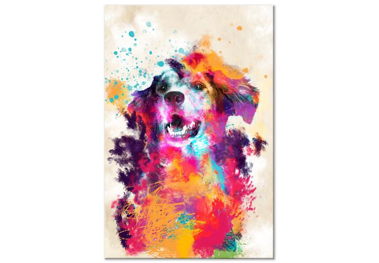 Canvas Watercolor Dog (1-part) vertical - futuristic colorful animal
