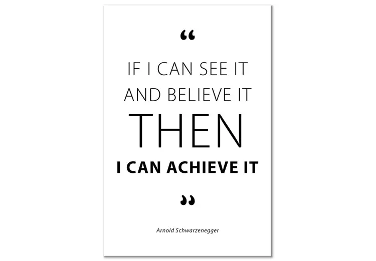 Canvas Arnold Schwarzenegger's words - a motivational English quote