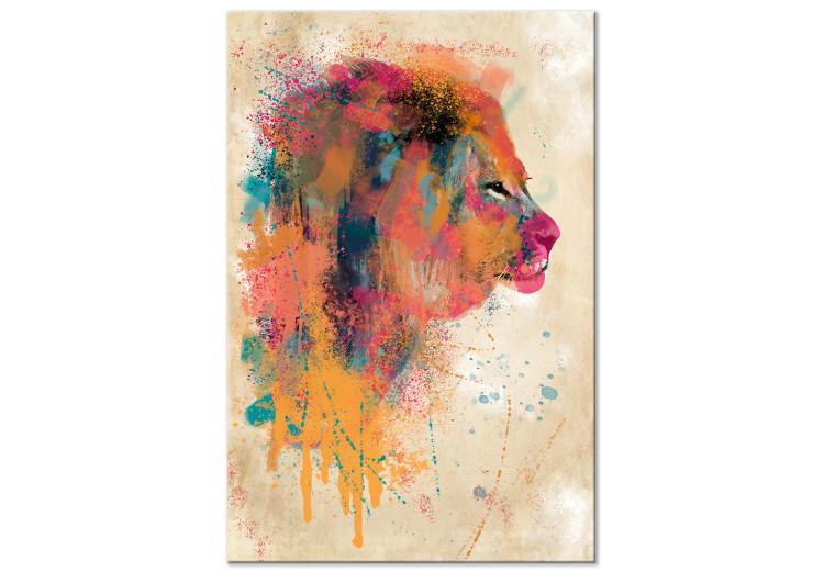 Canvas Watercolor Lion (1 Part) Vertical