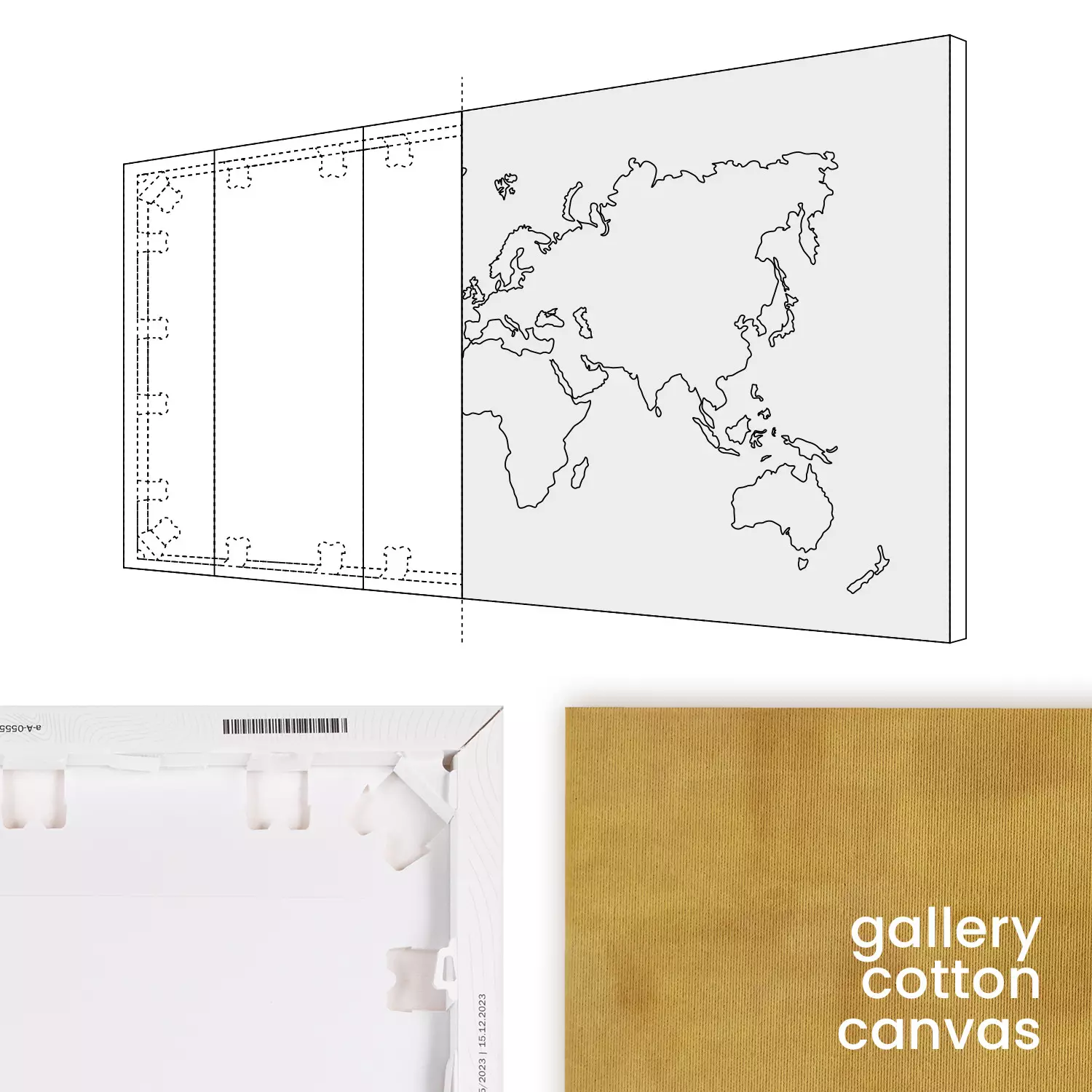 Large canvas print World Map: Journey Through Time - continents on a brownish light retro-style background