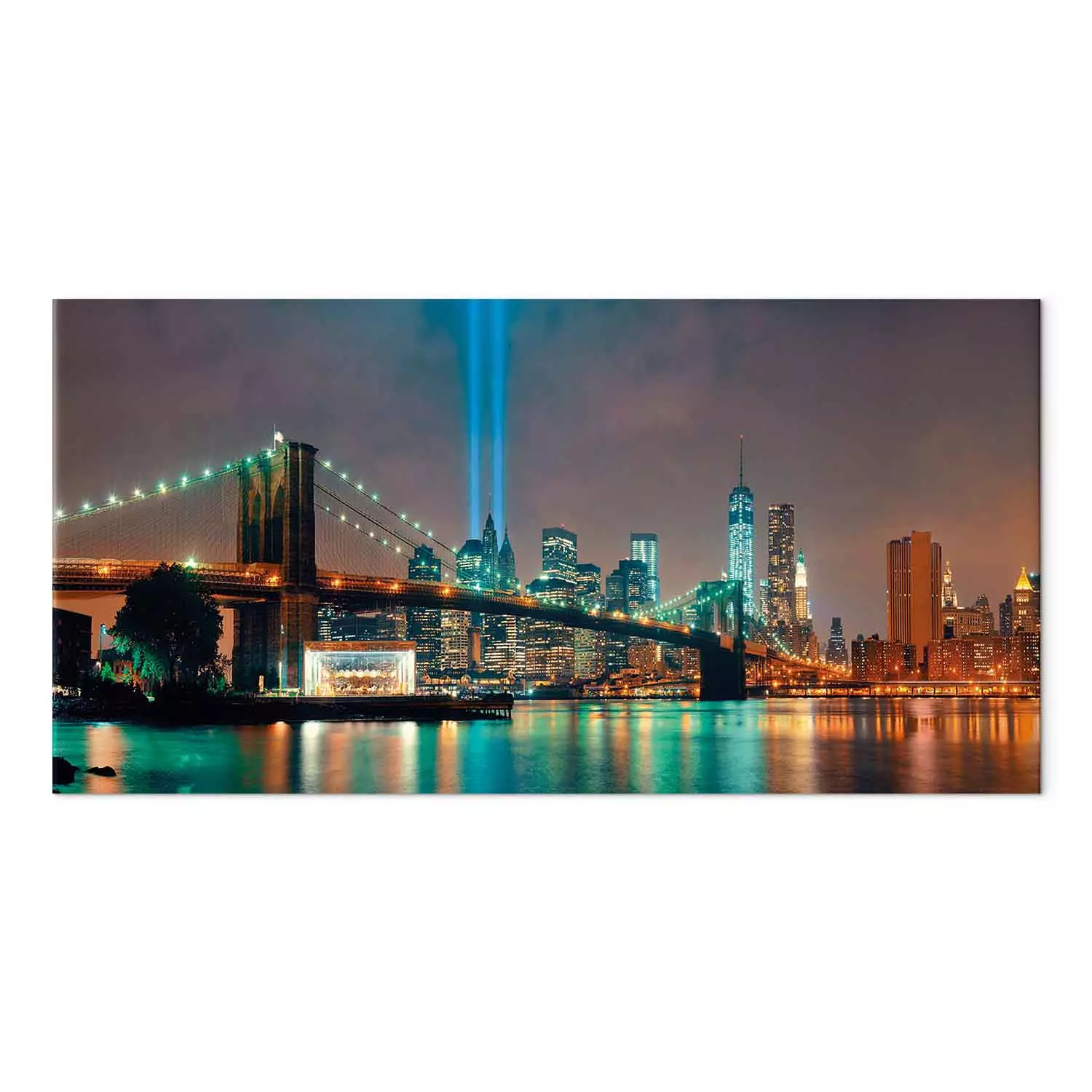 Large canvas print New York: Beautiful Night II - Manhattan at night as artistic urban architectural panorama