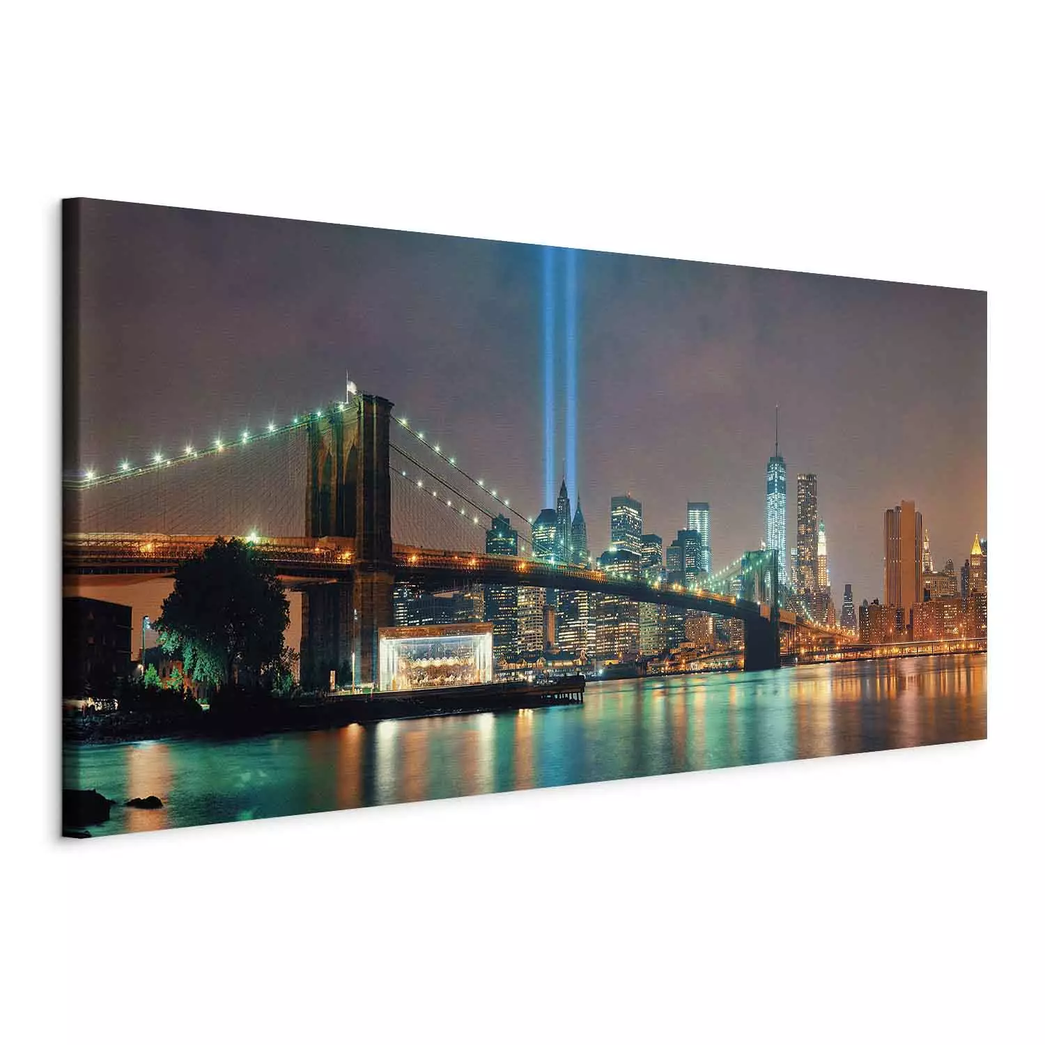 Large canvas print New York: Beautiful Night II - Manhattan at night as artistic urban architectural panorama