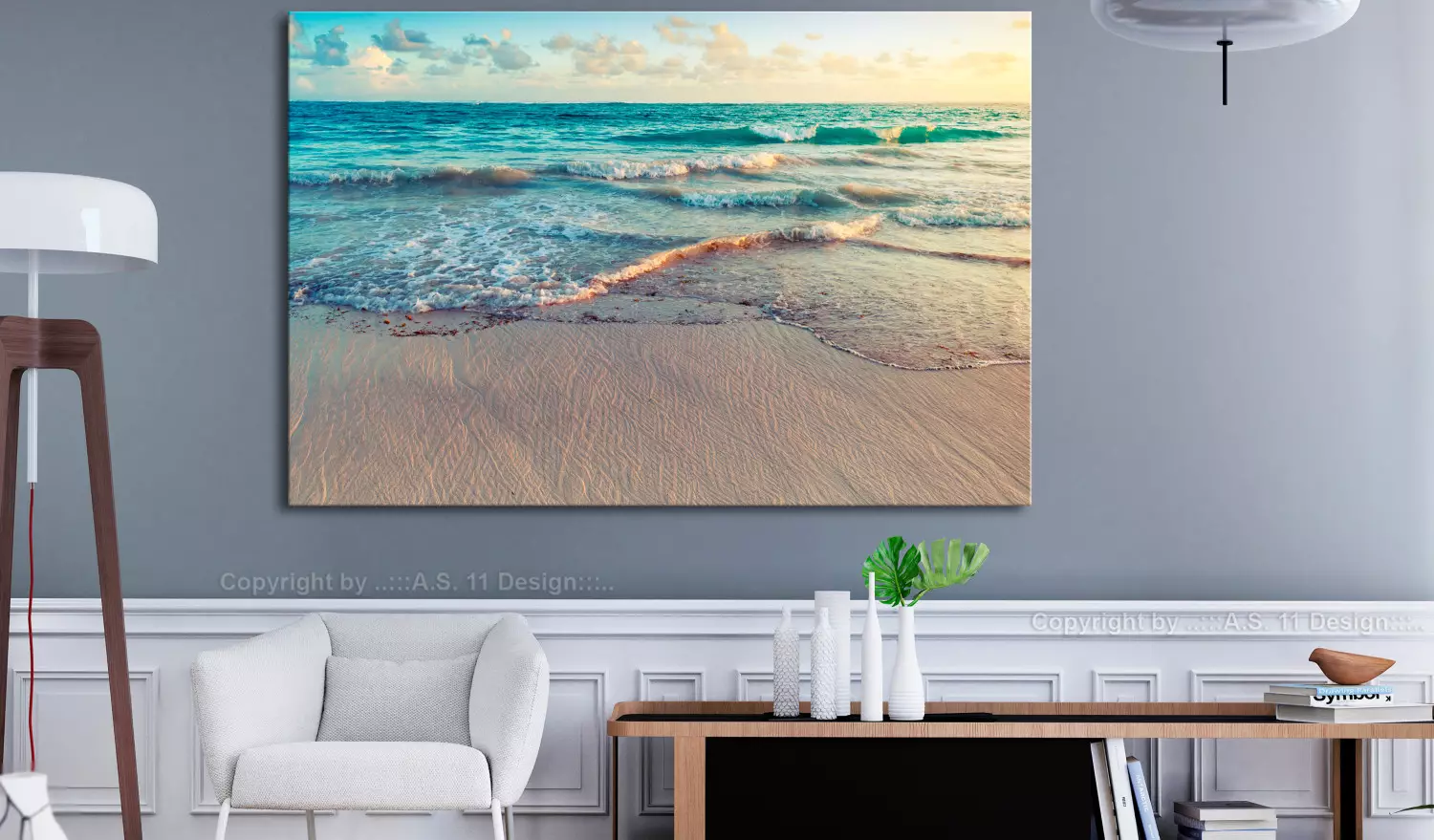 Large canvas print Beach in Punta Cana - tropical Dominican landscape with azure water