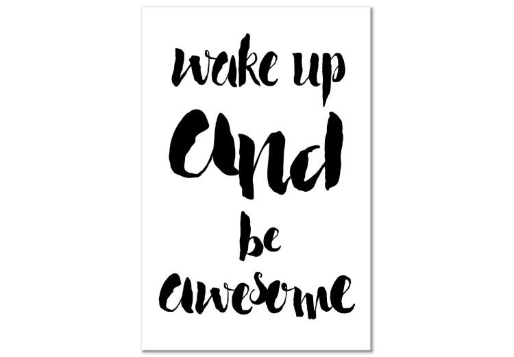 Canvas Wake up and Be Awesome (1-part) vertical - English inscriptions