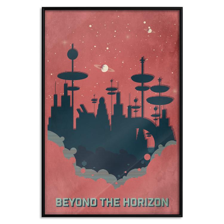 Poster Beyond the Horizon - cosmic abstraction with architecture and text