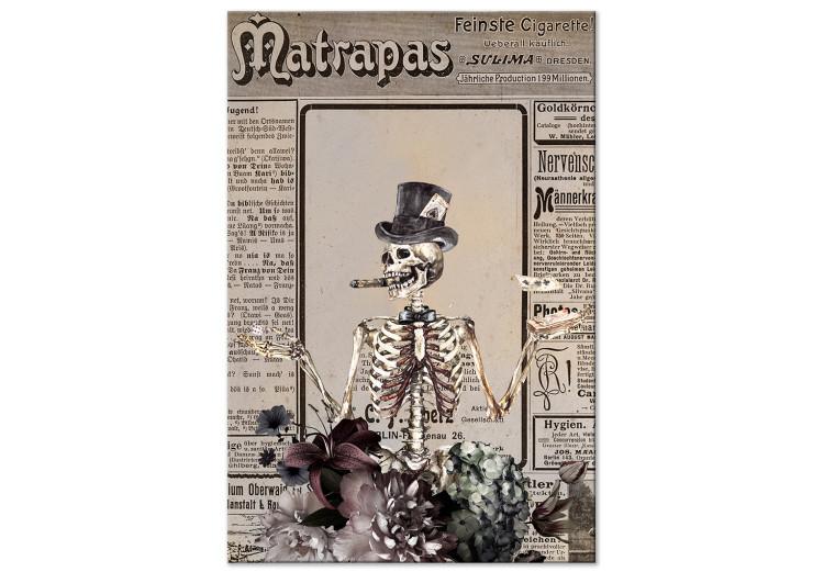 Canvas Wizard (1-part) vertical - abstract skeleton with a hat