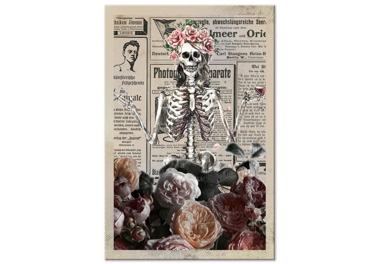 Canvas Death and Wine (1-part) vertical - abstract skeleton figure