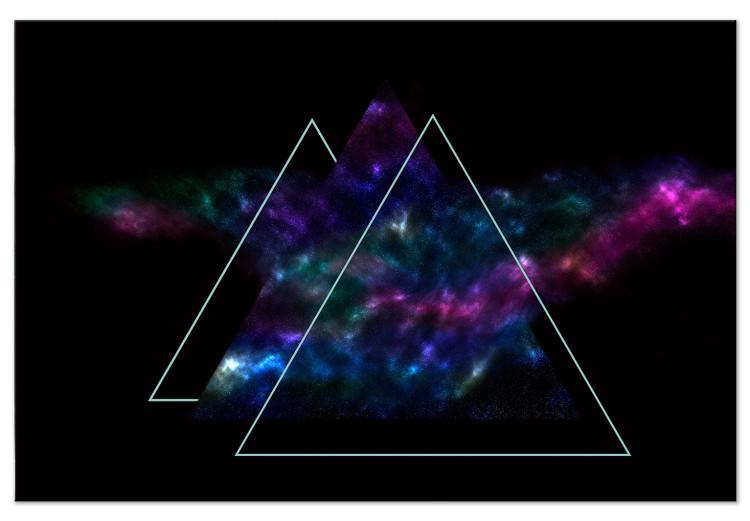 Canvas Cosmic Mirror (1-part) wide - abstract dark triangles