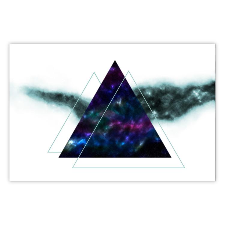 Poster Cosmic Triangles - geometric abstraction on a solid white background