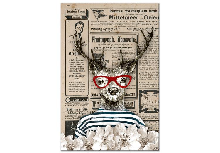 Canvas Sailor Stag (1-part) vertical - abstract deer with glasses