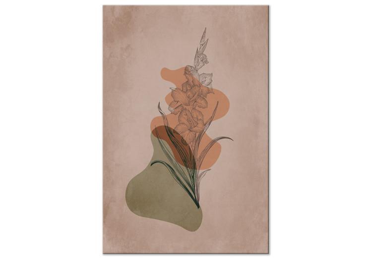 Canvas Gladiolus (1-part) vertical - abstract flower in boho motif