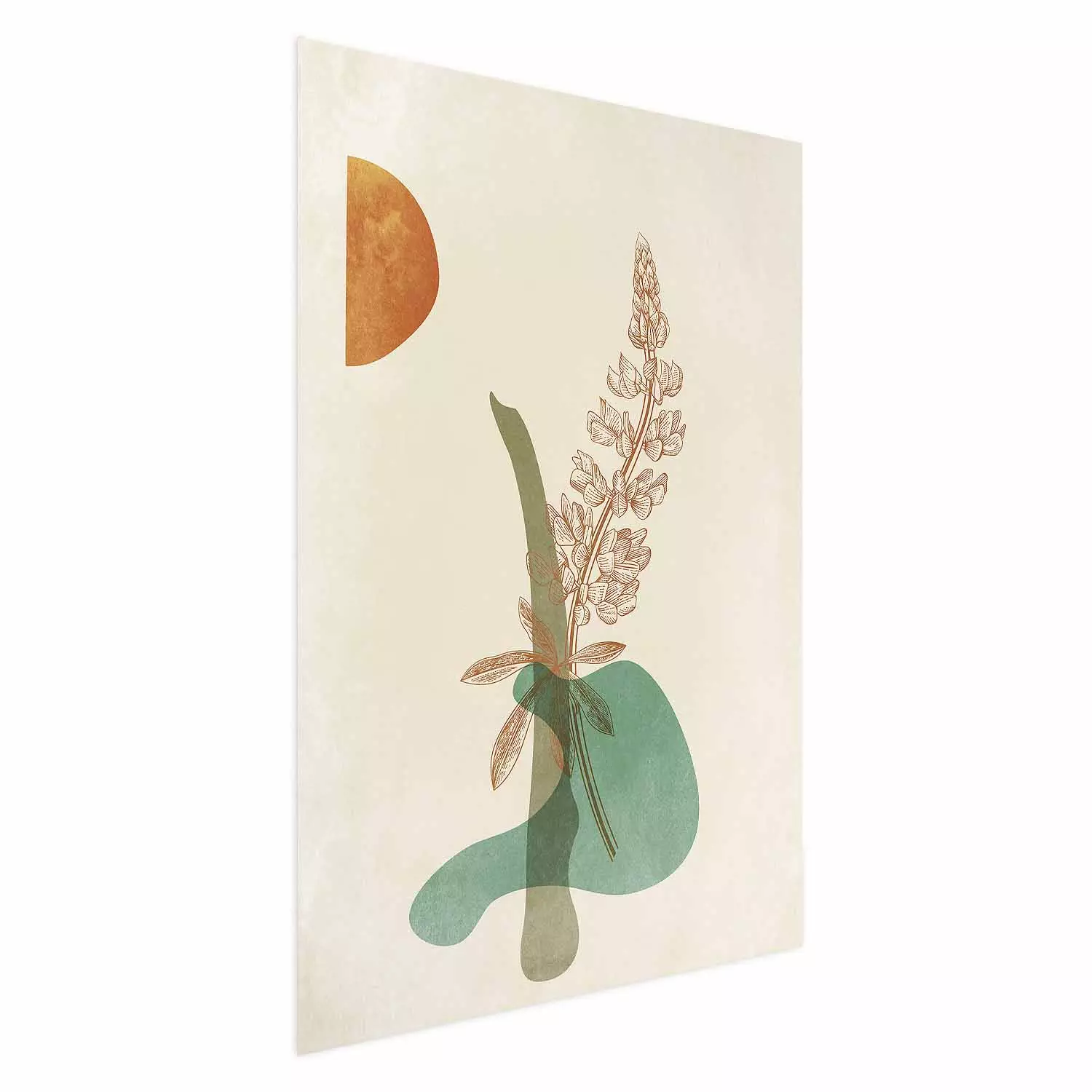 Poster Lupine - unique abstraction with a plant and rounded shapes in boho style