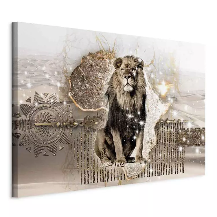 Wind from Africa (1-part) wide - lion on an abstract light background