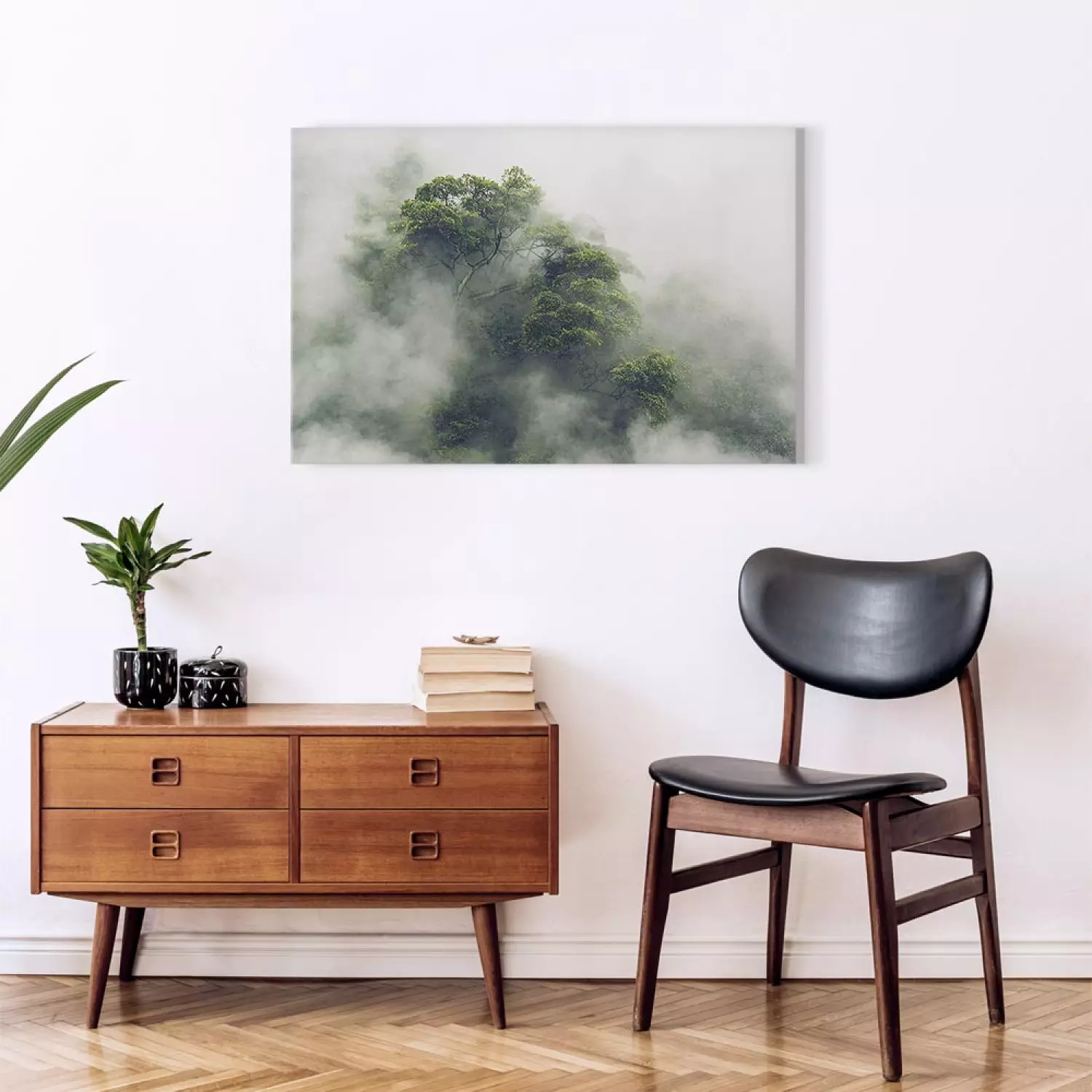 Canvas Misty Amazon wide - landscape of an exotic forest