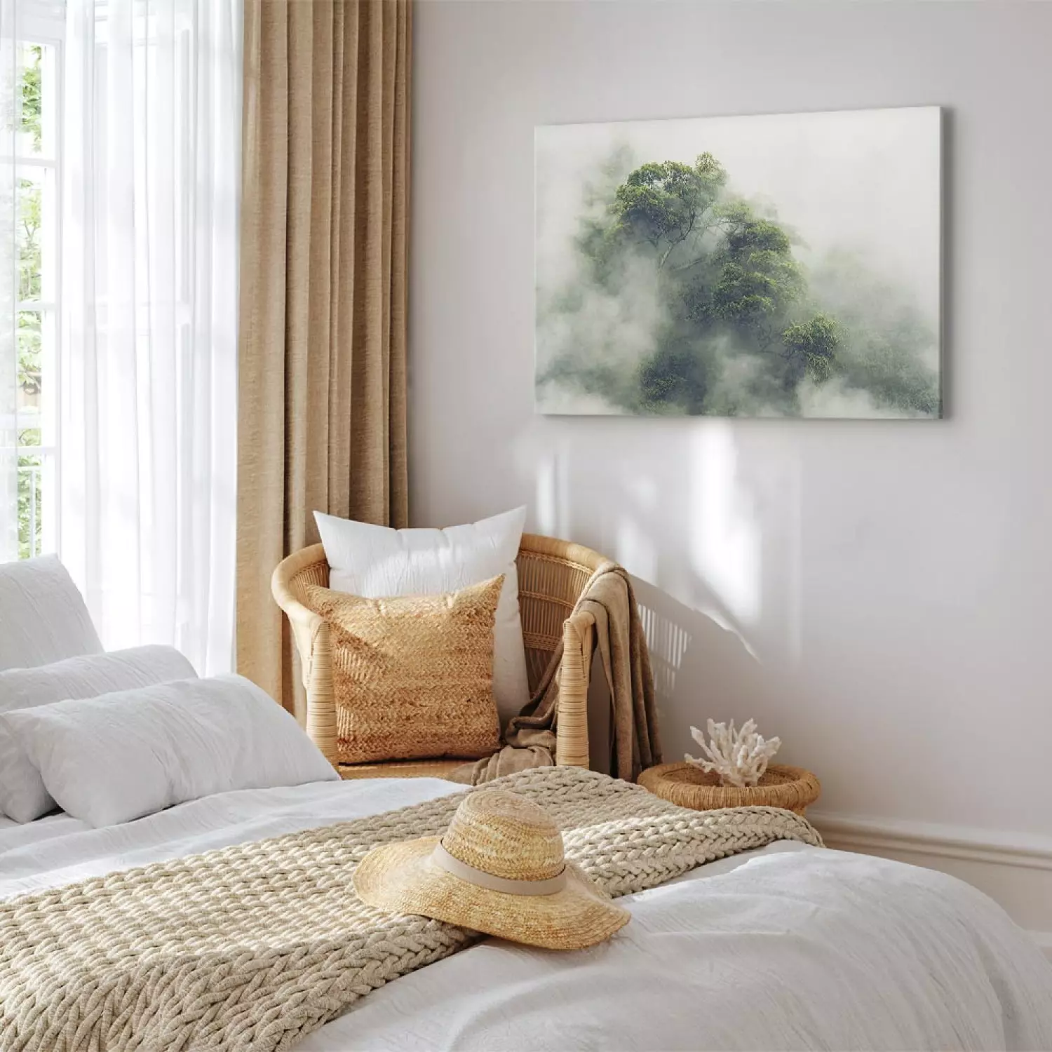 Canvas Misty Amazon wide - landscape of an exotic forest