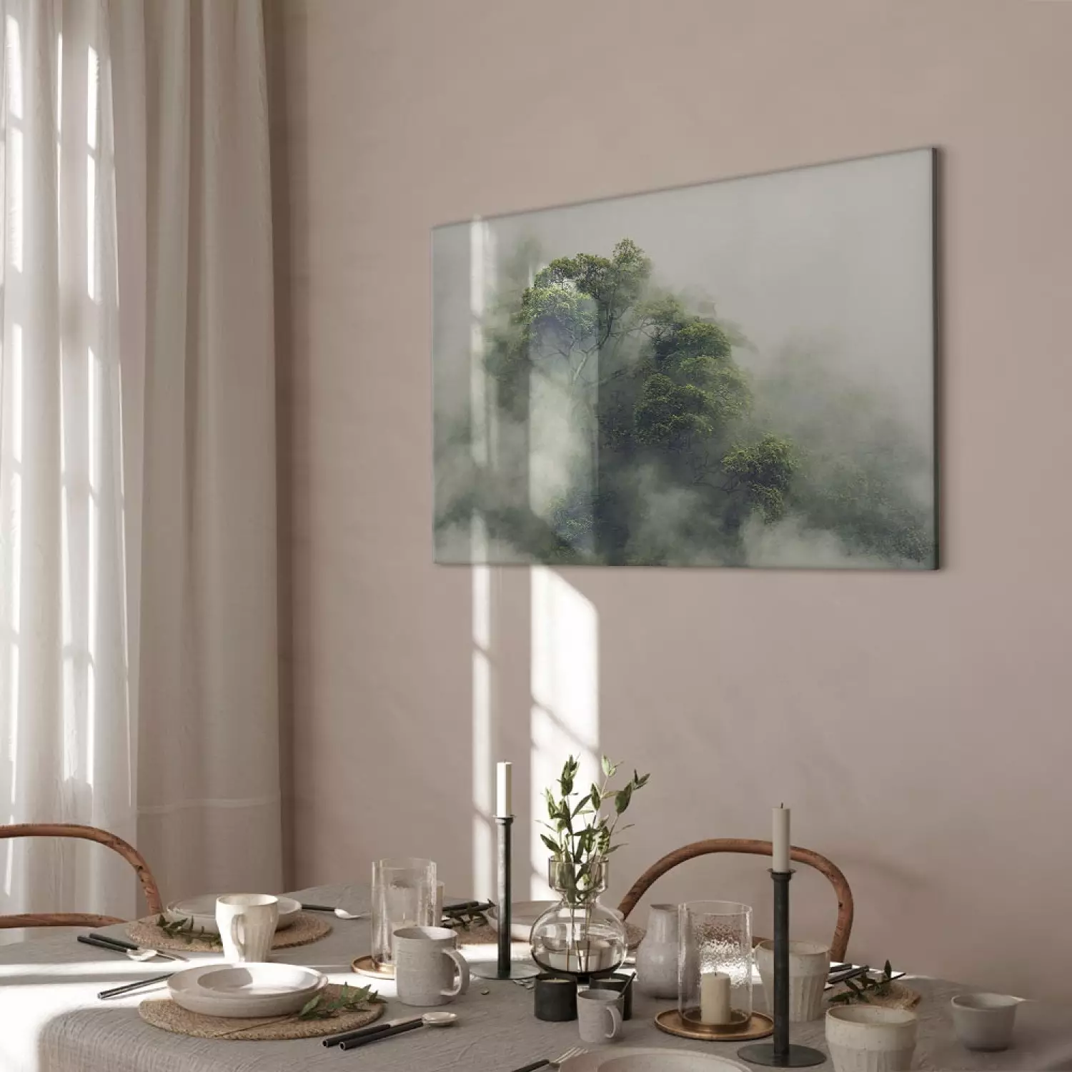 Canvas Misty Amazon wide - landscape of an exotic forest
