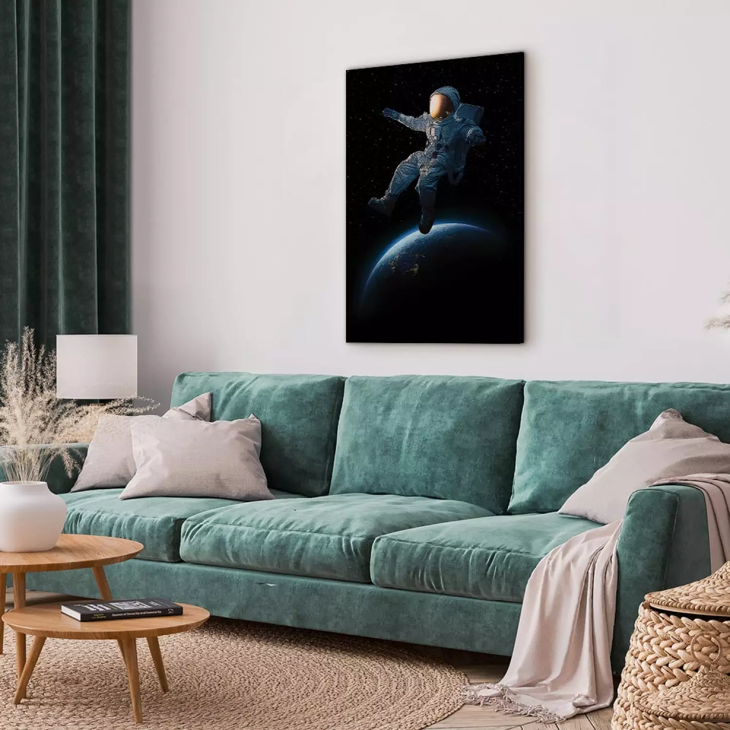 Canvas Cosmic Walk vertical - fantastical landscape of space