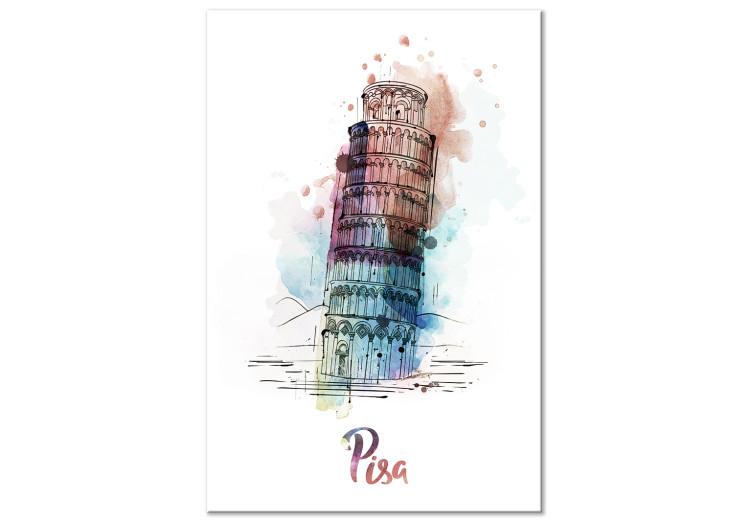Canvas Colorful Memory (1-part) vertical - colorful architecture of Italy