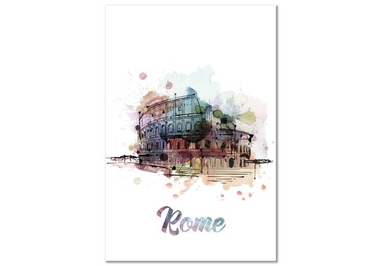 Canvas Rainbow Colosseum (1-part) vertical - colorful architecture of Rome
