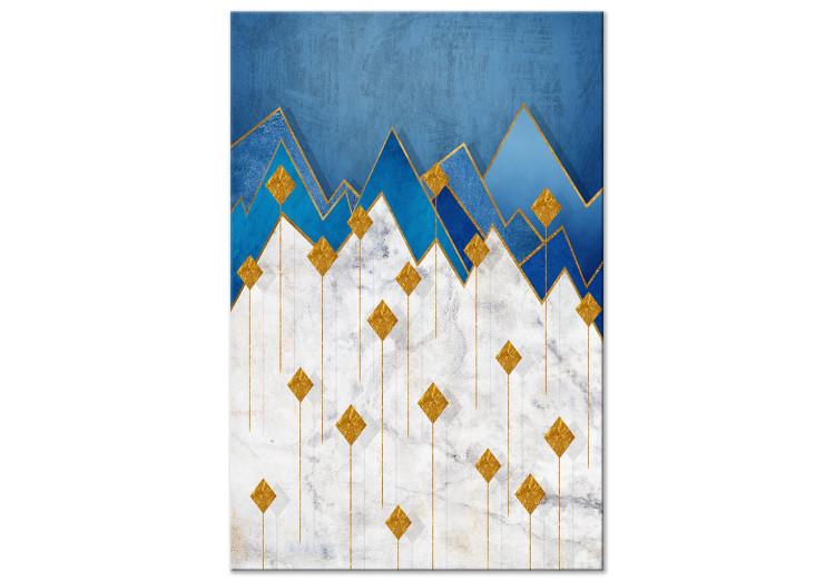 Canvas Snowy Realm (1-part) vertical - abstract geometric mountains