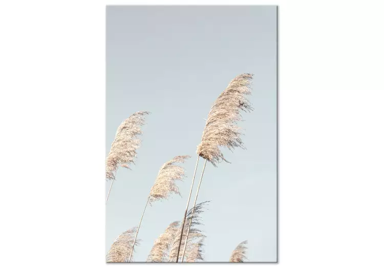Canvas Feathered Ephemera (1-part) vertical - meadow landscape in boho style