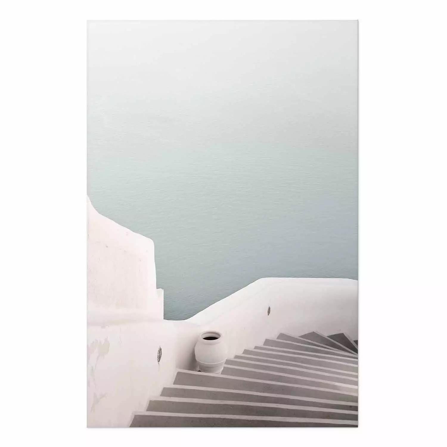 Poster Summer Stroll - stairs and bright architecture with a backdrop of a seascape
