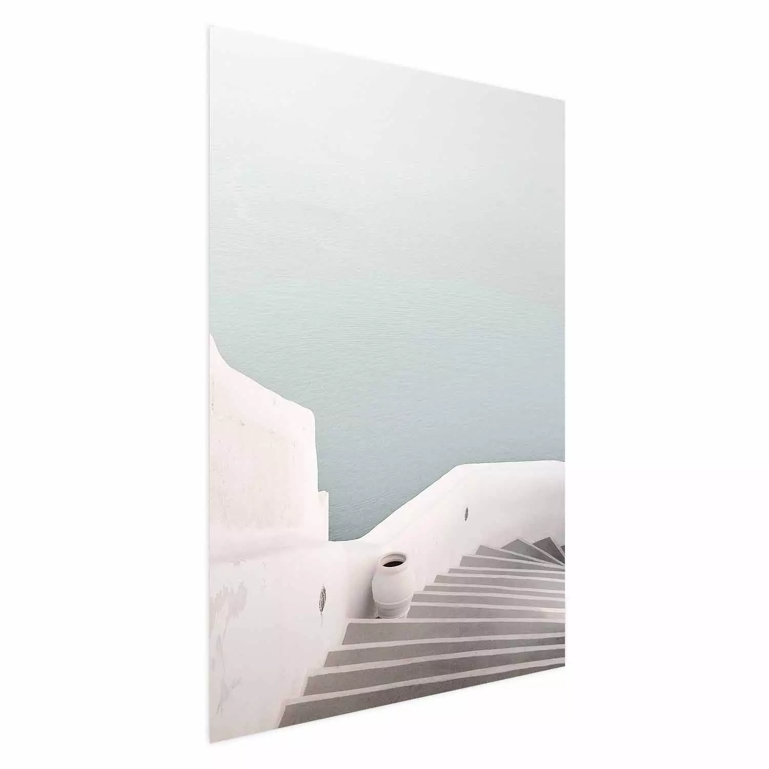 Poster Summer Stroll - stairs and bright architecture with a backdrop of a seascape