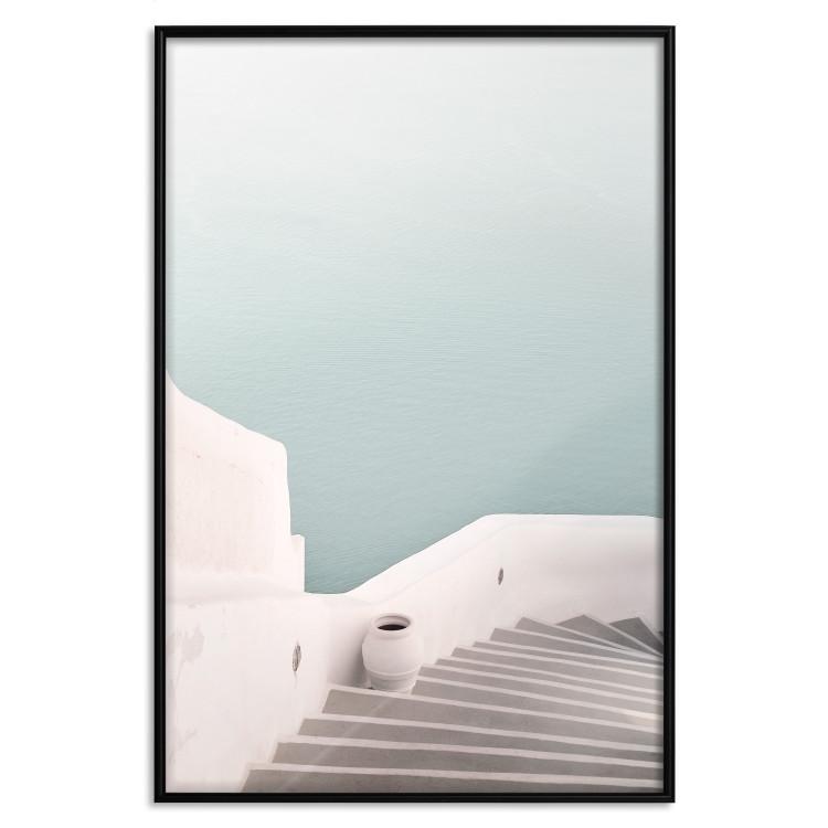 Poster Summer Stroll - stairs and bright architecture with a backdrop of a seascape