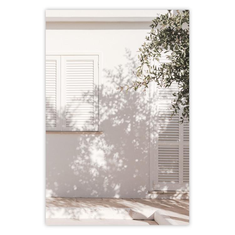 Poster Fine Leaf Light - summer composition with plants against architecture backdrop