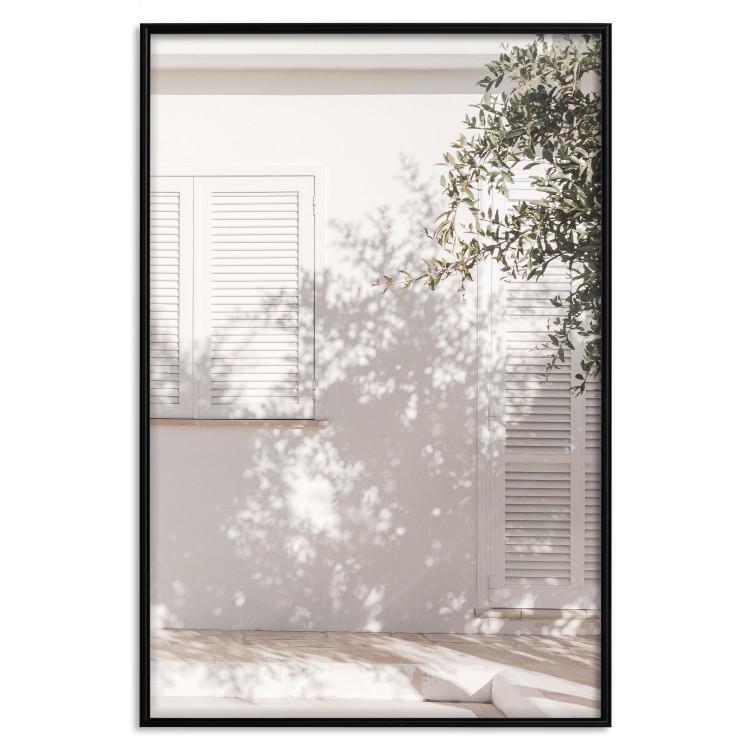 Poster Fine Leaf Light - summer composition with plants against architecture backdrop