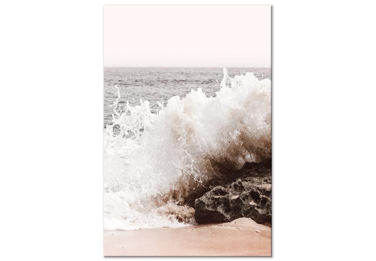 Canvas Torn Element (1-part) vertical - landscape of a broken sea wave