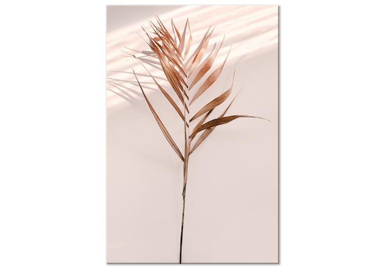 Canvas Exotic Shade (1-part) vertical - palm leaves in sepia motif