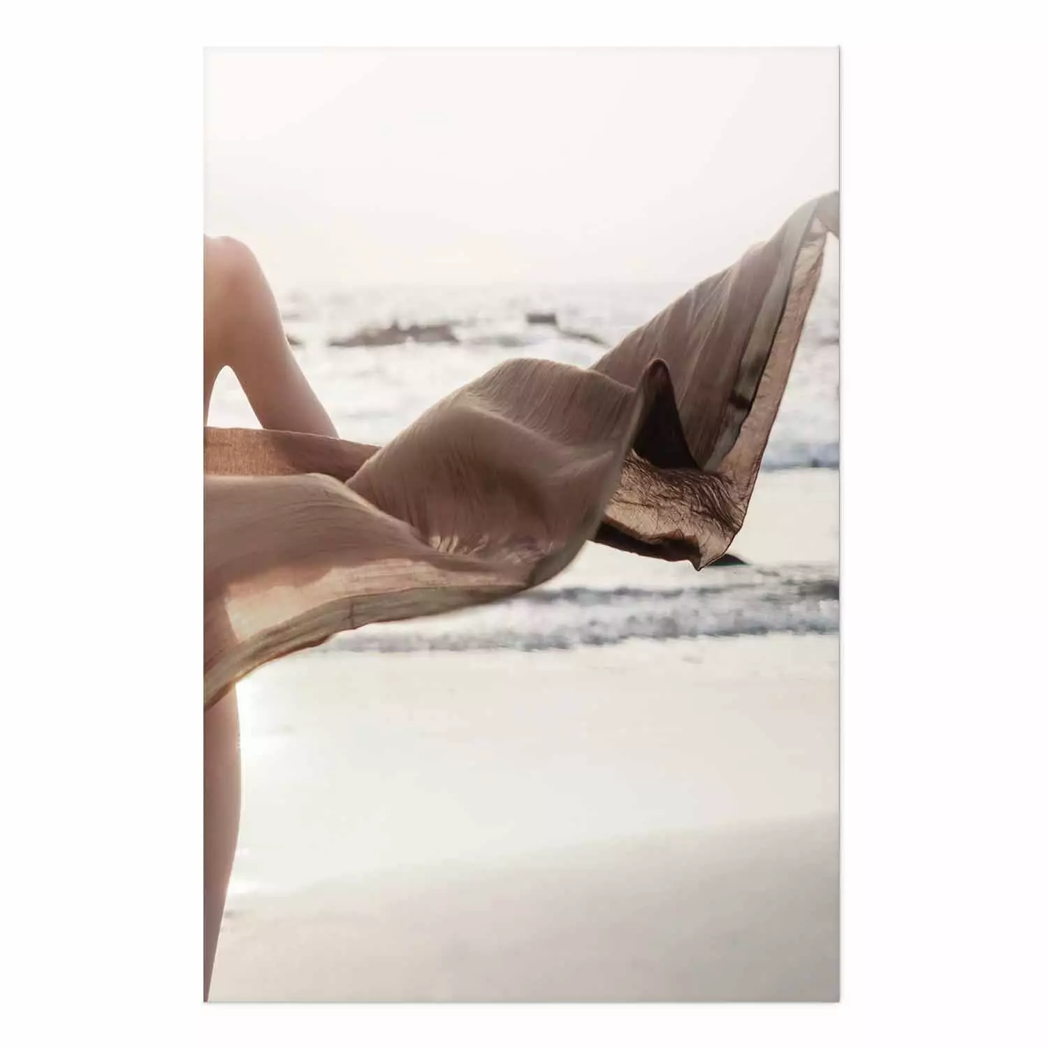 Poster Dreamy Gust - seascape with a piece of a woman's dress blowing in the wind