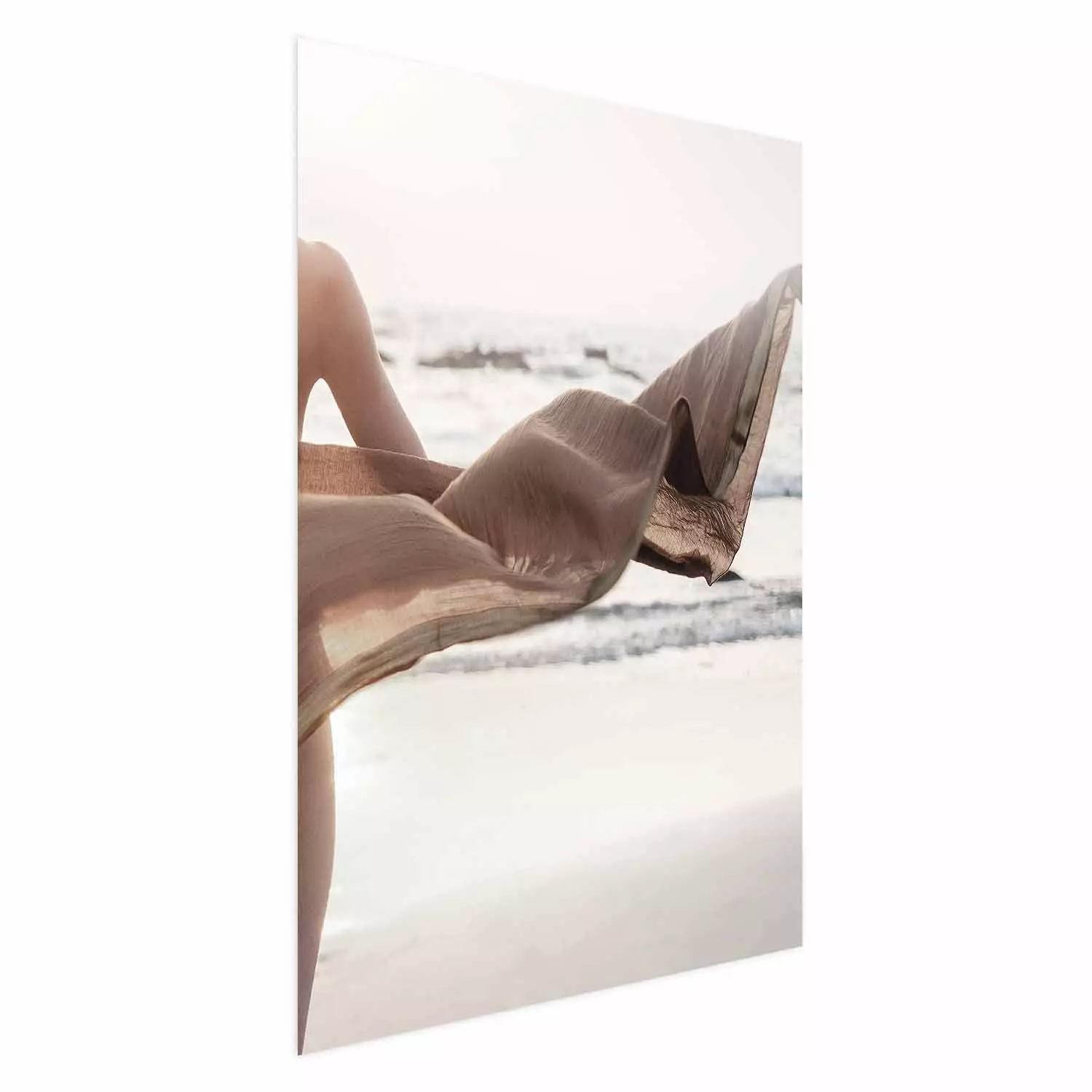 Poster Dreamy Gust - seascape with a piece of a woman's dress blowing in the wind